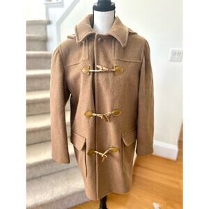Vintage Whaling Co. Tan Toggle Botton Novacheck Interior Hooded Coat